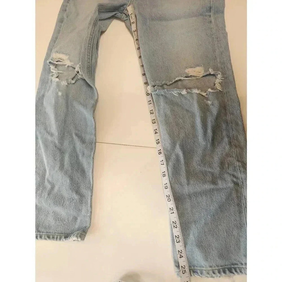 Agolde Straight Crop Distressed Jeans Size 27 Light Wash - Picture 10 of 10